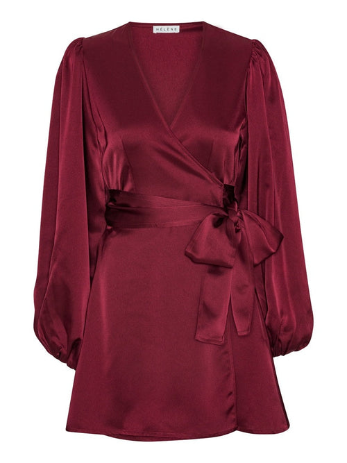 Locki Satin Dress - Red Wine Helene Studios