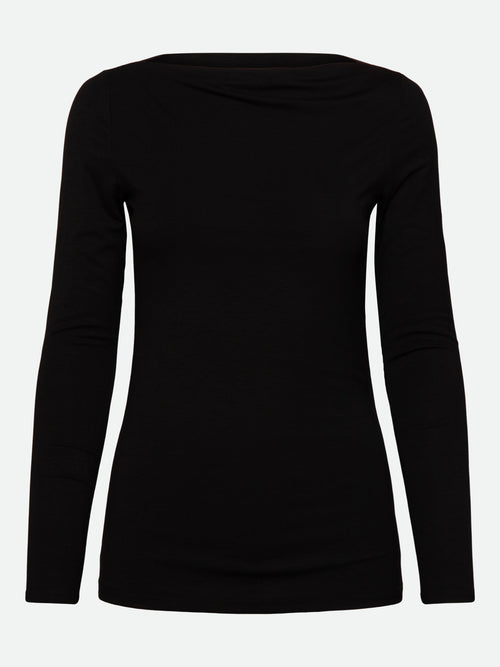 RWBess boatneck topp - black, front