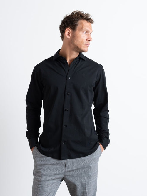 Clean Formal Stretch skjorte - Black Clean Cut Copenhagen