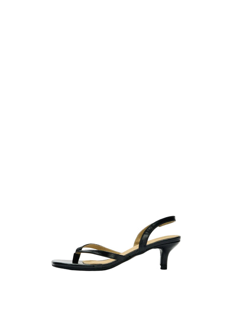 Ella skinn hæl sandal - black