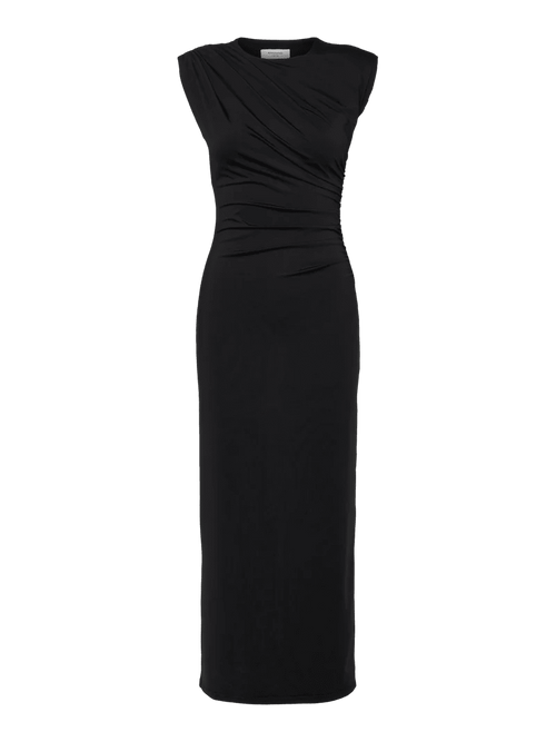 Billie drape lang kjole - Black Rosemunde