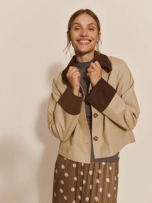 Dijon short jakke - beige Rosemunde