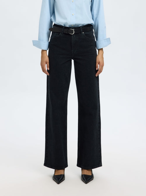 Wide Bea Kori jeans i black denim, detaljbilde