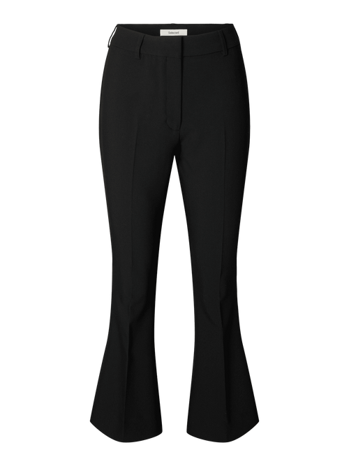 Slim rita kick flared cropped bukse - Black Selected Femme