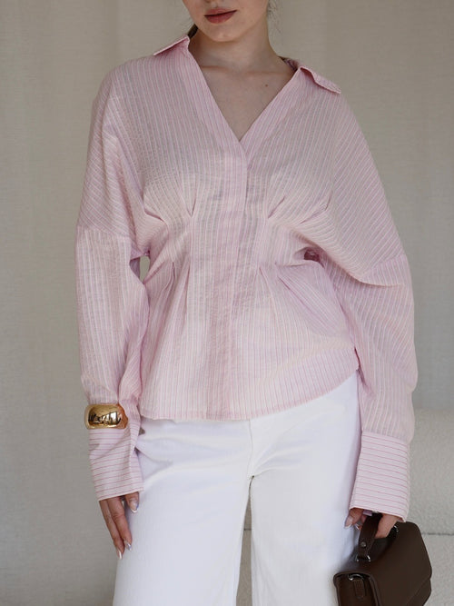 Isidor skjorte - pale pink stripe by MbyM / Message - Skjorte. 1+lagerJekta, 1+lagerSirkus, 1+lagerTrondheimTorg, 2025, 2502, ansattrabatt, Brando, brando-no, Dame, mottatt30dager, Nyhet, Pentøy, Publisert, Rabattkode, SHLP, Tops, YGroup_isidorskjorte