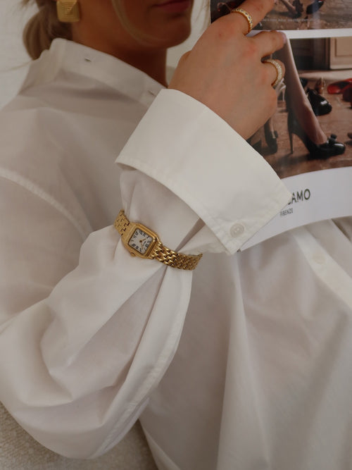 Square klokke - gold by WHO IS SHE - Tilbehør. 2026, 2602, Accessories, Brando, brando-no, Dame, Kun i butikk, SHLP