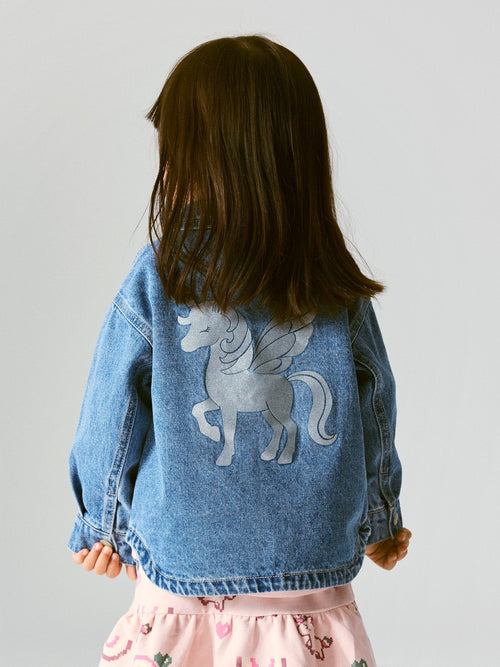LUNA GLITTER DENIM JAKKE - MEDIUM BLUE DENIM NAME IT