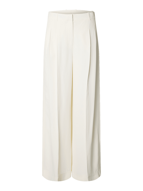 Extra wide ellie bukse- Egret Selected Femme
