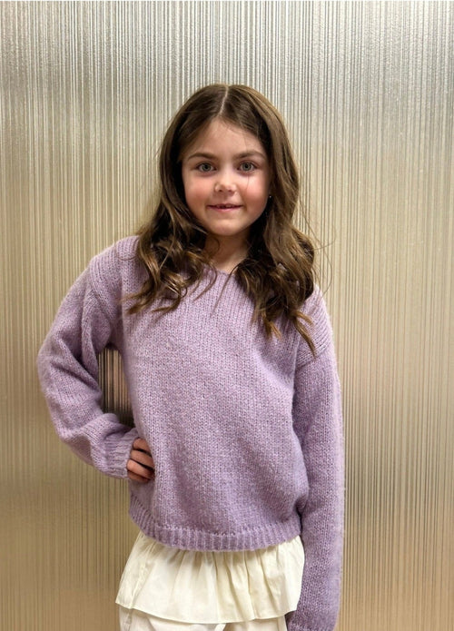 Kaia Knitted Genser - Lilac 27 KIDS