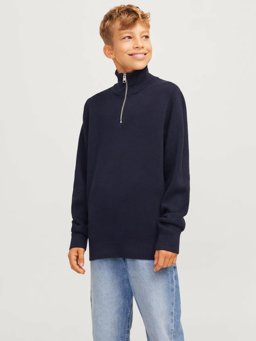 BLAMILANO STITCH KNIT HALF ZIP - NIGHT SKY