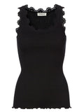 Babette silk lace topp - black
