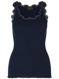 Babette silk lace topp - navy