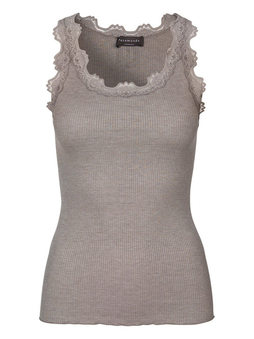 Babette Silke topp - Brown Melange Rosemunde