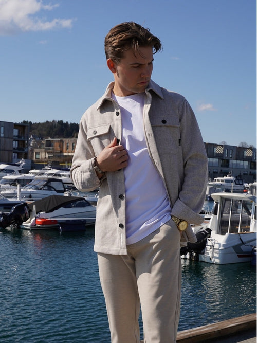 Barron overshirt - beige melange by Clean Cut Copenhagen - Genser. 1+lagerJekta, 1+lagerSirkus, 1+lagerStrømmen, 1+lagerTriaden, 1+lagerTrondheimTorg, 2026, 2601, ansattrabatt, Brando, brando-no, Publisert, Publisertsiste2måneder, Rabattkode, Shirts, SHLP, YGroup_barronovershirt