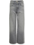 WIDE RHINESTONE bukse - Medium Grey Denim