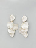 Leaf øredobber pearl - pearl white