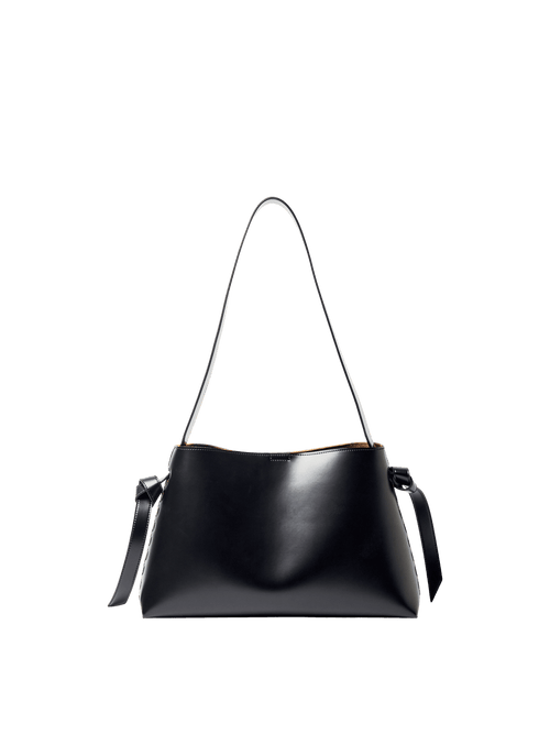 Stella medium leather veske - Black Selected Femme