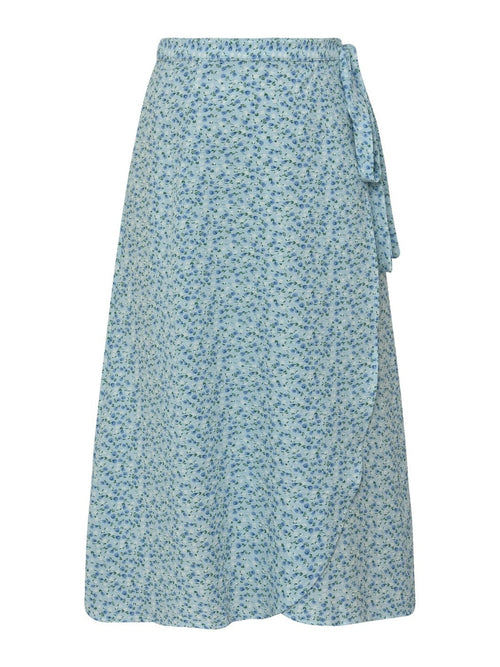 Peony wrap skirt - 091 Blue/white A-View