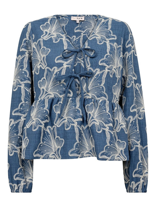 Adina bluse - Denim blue A-View