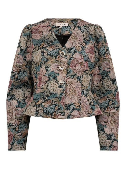 Brocade jakke - sand/black