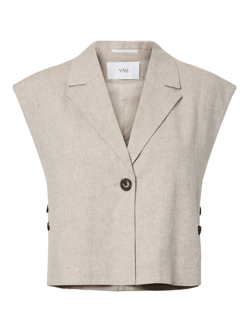 Usuma lin vest - White Pepper YAS