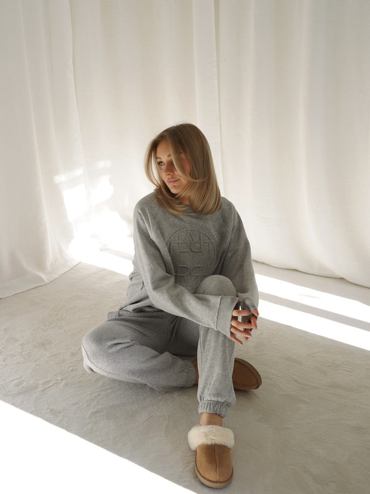 Nuka genser - light grey melange