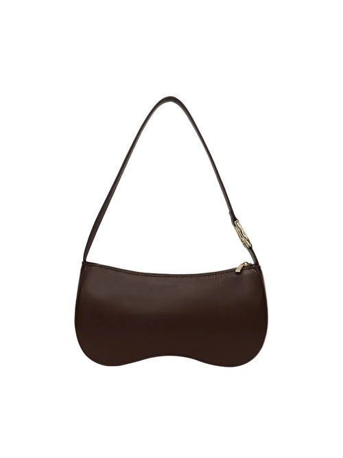 Basal glossy structure hardware veske - Cocoa