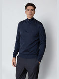 Merino half zip - navy