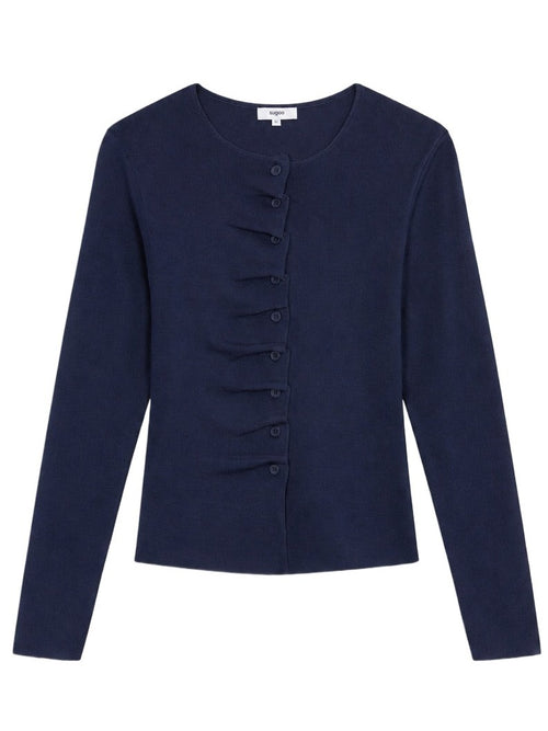 Gilet gamira cardigan - bleu nuit by SUNCOO - Genser. 2026, 2603, ansattrabatt, Brando, brando-no, opprettetsiste2måneder, Rabattkode, SHLP, Sweater