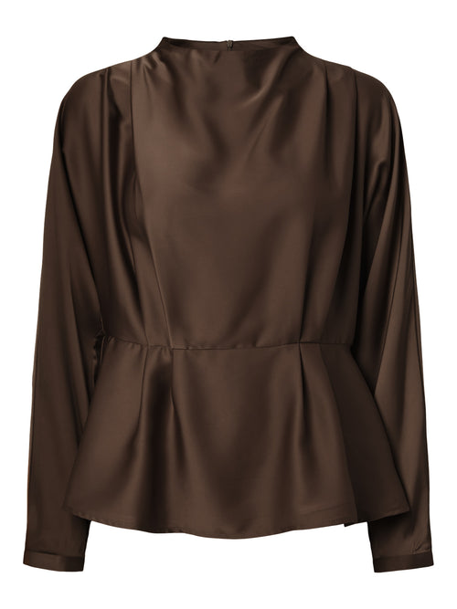 Pella bluse - Chocolate Brown