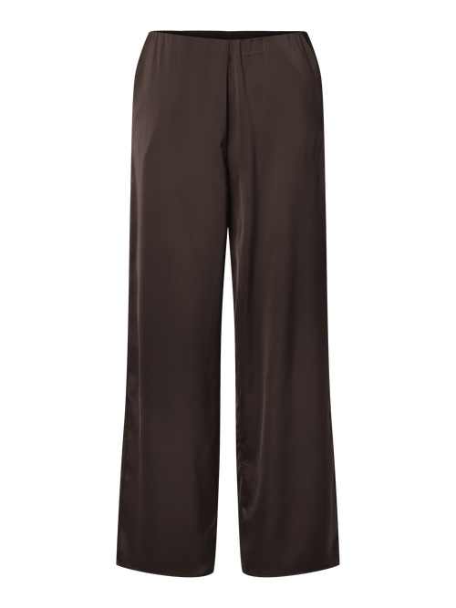 Pella wide bukse - chocolate brown YAS