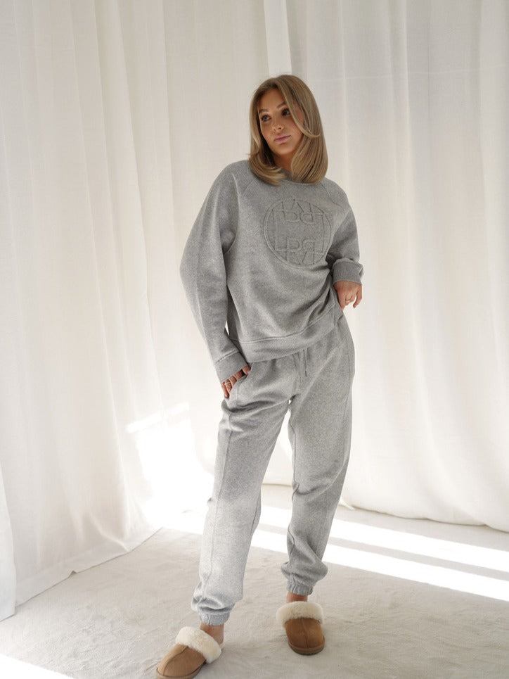 Nuka jogge bukse - light grey melange