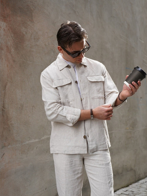 Leroy lin overshirt - pure cashmere by Selected Homme - Skjorte. 1+lagerSirkus, 1+lagerStrømmen, 1+lagerTriaden, 1+lagerTrondheimTorg, 2025, 2501, ansattrabatt, badge:Kjøp 2 få -20%, Brando, brando-no, mottatt30dager, opprettetsiste2måneder, Pentøy, Publisert, Rabattkode, SHLP, Sweater, YGroup_leroylinovershirt