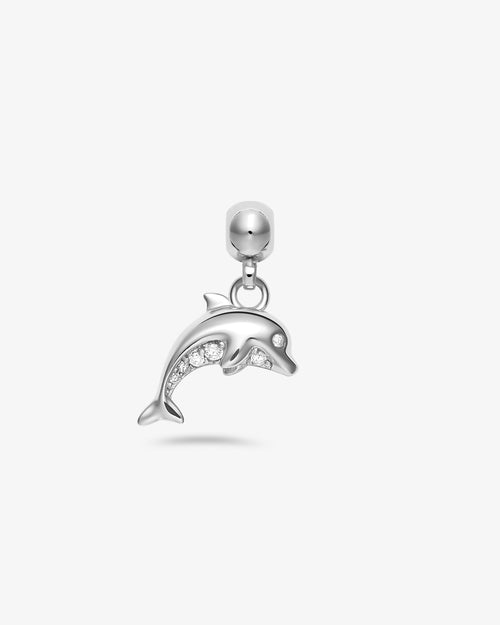 Dolphin charm - silver