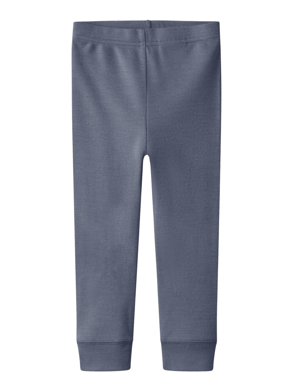 Grå longjohns i ull sett forfra, med elastisk linning og mansjett ved ankelen