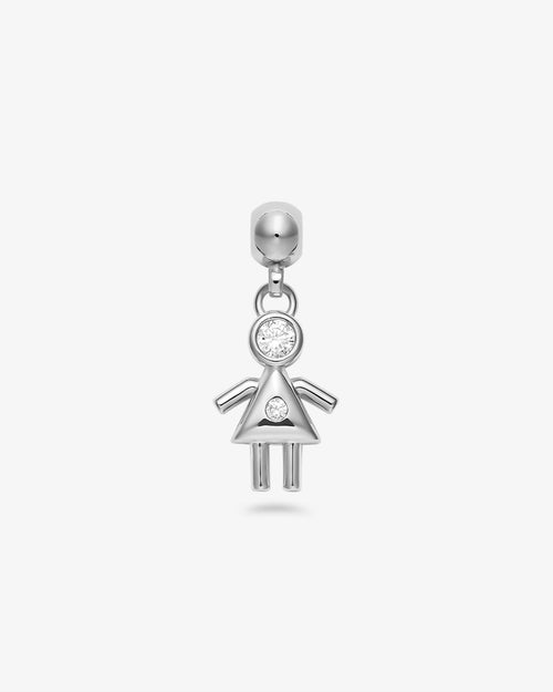 Girl charm - silver