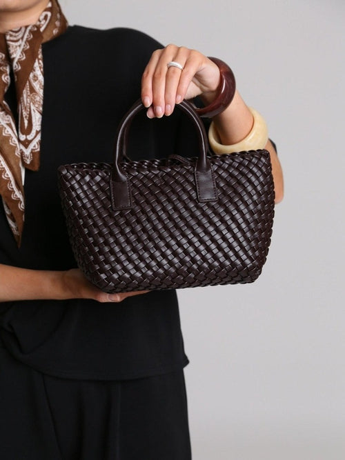 Mia square low - brown BOW19
