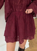 Ellinor lace mini skjørt  -  vintage bordeaux