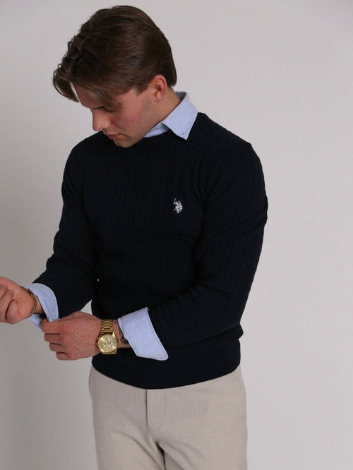 Mads knit genser - dark sapphire U.S. POLO ASSN.