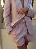 Marie linen shorts - old rose