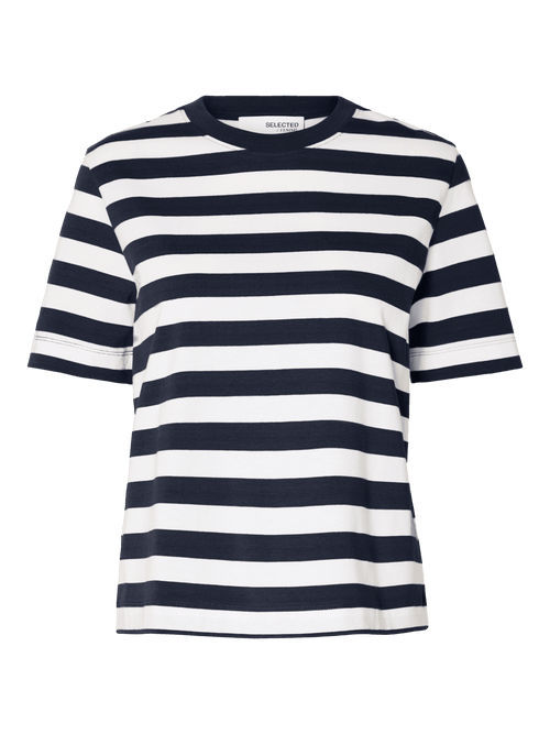 Essential striped boxy t-skjorte - dark sapphire Selected Femme
