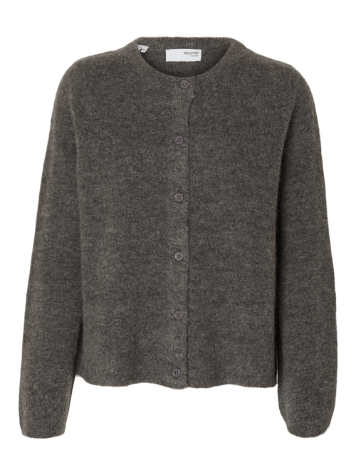 Lulu knit cardigan - Medium Grey Melange Selected Femme