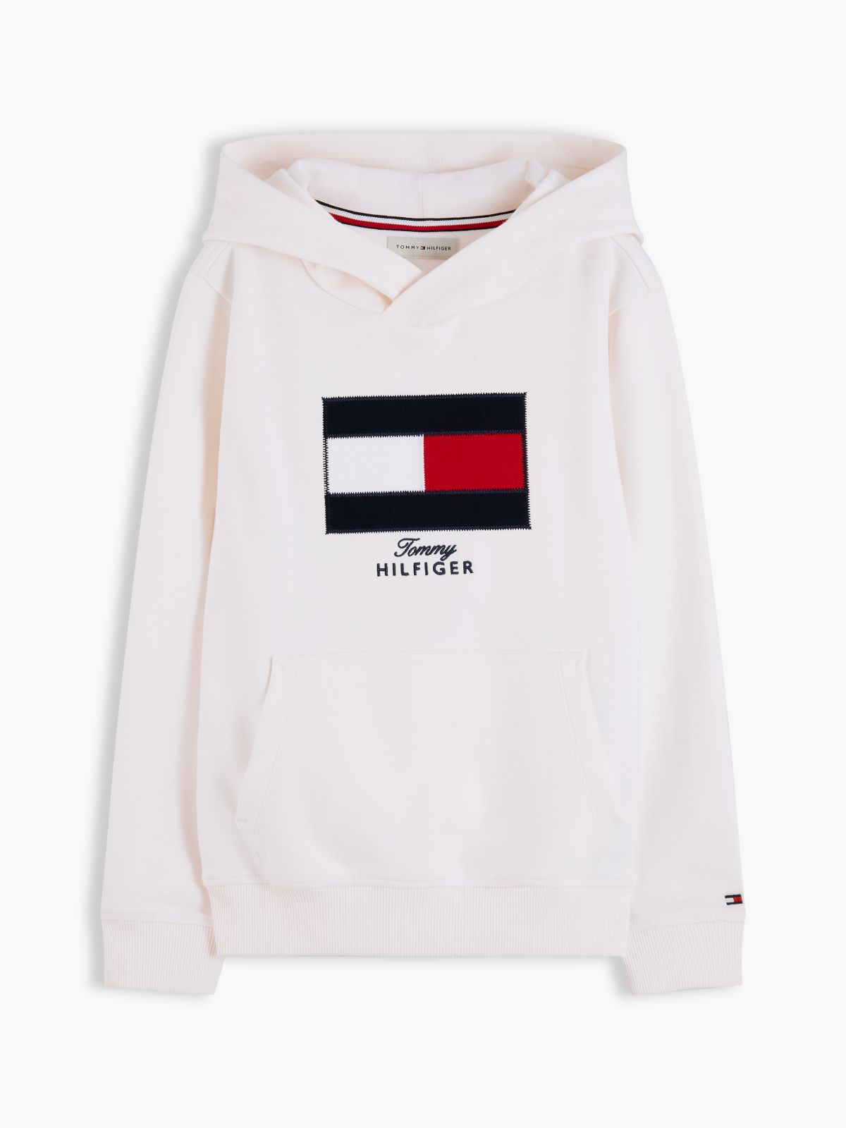Off-white hettegenser med flagglogo, produktbilde