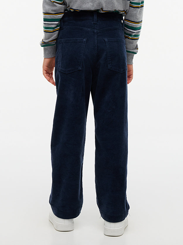 RELAXED FIT KORDBUKSE - DARK BLUE by Tommy Hilfiger - Bukser. 2026, 2603, ansattrabatt, Arkiveres?, Barn, Brando, brando-no, brandokids, Ekskluderte produkter, Gutt, mottatt30dager, Pants, SHLP, Underdeler