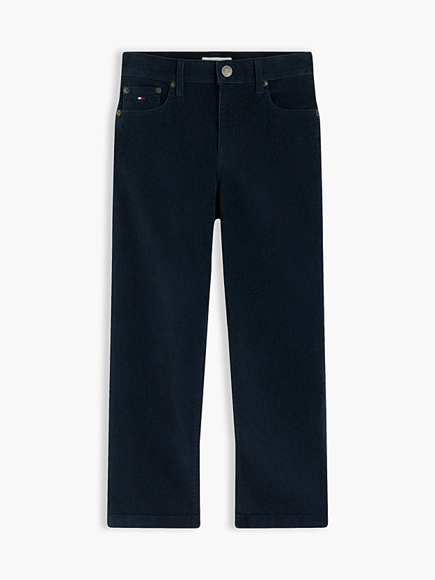 RELAXED FIT KORDBUKSE - DARK BLUE by Tommy Hilfiger - Bukser. 2026, 2603, ansattrabatt, Arkiveres?, Barn, Brando, brando-no, brandokids, Ekskluderte produkter, Gutt, mottatt30dager, Pants, SHLP, Underdeler