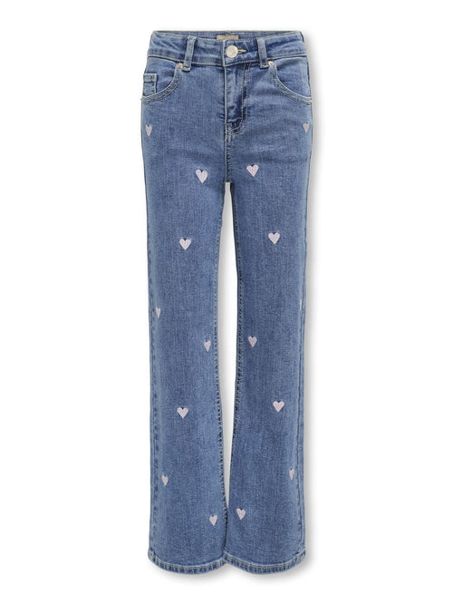 Juicy Wide Leg Heart Jeans - Light Medium Blue Denim KIDS ONLY