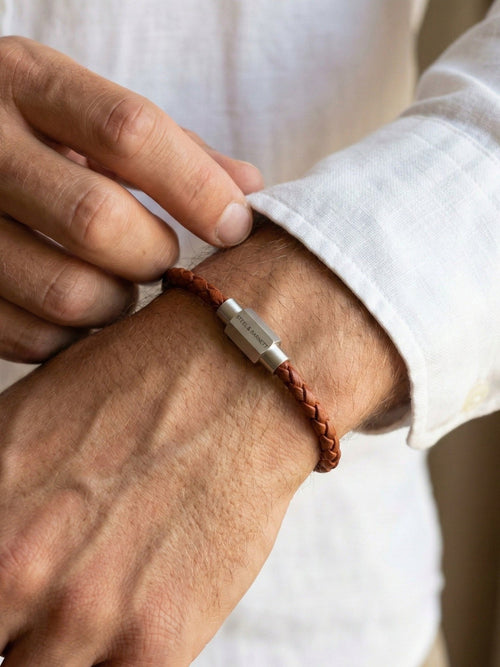 Leather Bracelet Luke Landon - Peanut by Steel & Barnett - Tilbehør. 2026, 2601, Accessories, Brando, brando-no, Herre, mottatt30dager, SHLP
