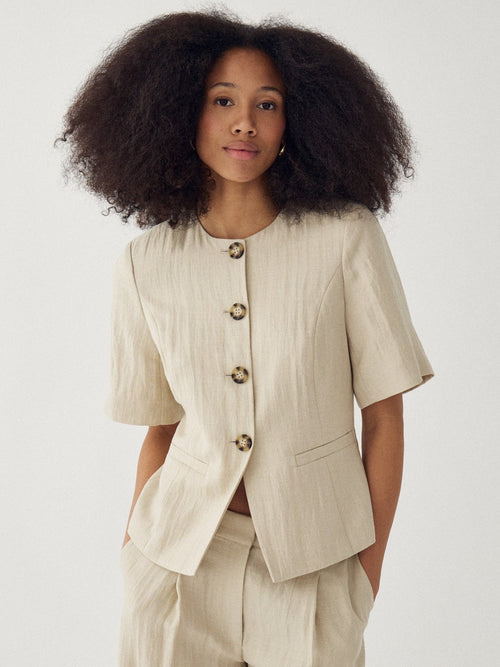 Kasaundra lin topp - Oyster by Noella - Bluse. 2026, 2602, Aldrihattlager, Brando, brando-no, Dame, mottatt30dager, SHLP, Tailoring