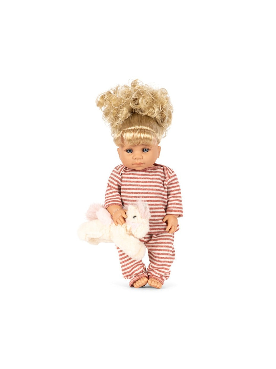 Noemi unicorn doll - rose cream stripe
