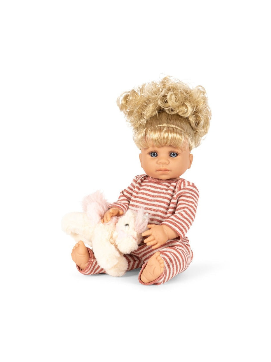 Noemi unicorn doll - rose cream stripe